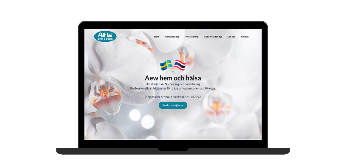 Aew hem och hälsa - mockup